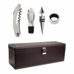 SET PARA VINOS PAMPLONA CAFE 98641 (CURPIEL - METAL - TERCIOPELO) - Imagen 2