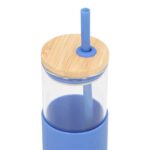 CILINDRO DE VIDRIO IBIZA AZUL ANF 066 A (VIDRIO - SILICÓN - BAMBÚ) - Imagen 2