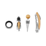 SET PARA VINOS VERDOT BEIGE BAR 018 BE (BAMBÚ - METAL) - Imagen 4