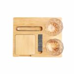 SET DE BAR GLASGOW BEIGE BAR 029 BE (BAMBÚ - VIDRIO - GRANITO - ACERO INOXIDABLE) - Imagen 2