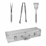 SET DE BBQ SNAZZY PLATA BBQ 003 (ACERO INOXIDABLE UTENSILIOS -ALUMINIO Y PVC ESTUCHE) - Imagen 2