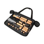 SET DE BBQ WAHIBA NEGRO BBQ 010 (ACERO INOXIDABLE Y MADERA UTENSILIOS - POLIÉSTER MALETÍN) - Imagen 5