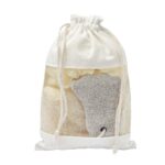 KIT DE BA&NTILDE;O ADRI BEIGE DAM 026 BE (POLIÉSTER ESPONJAS - ALGODÓN Y PVC BOLSA - PIEDRA PÓMEZ) - Imagen 2