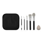 DAM 066 N - SET DE BROCHAS ROMINA NEGRO (NEGRO - CURPIEL Y PVC ESTUCHE - MADERA, ALUMINIO Y NAILON BROCHAS - POLIESTER TOALLA - LATEX ESPONJA) - Imagen 4