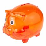 ALCANCÍA PUERQUITO NARANJA TRASLUCIDO INF 040 O (PLÁSTICO)