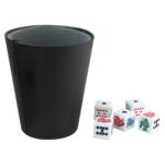 CUBILETE KENTAUR NEGRO JM 021 (CURPIEL VASO - PLÁSTICO DADOS)
