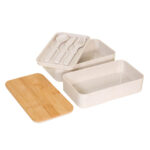 KTC 612 BE - PORTAVIANDAS TURM BEIGE (BEIGE - FIBRA DE TRIGO - BAMBU EN TAPA) - Imagen 3