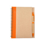 LIBRETA ECOLÓGICA MILÁN NARANJA LB-002O ( LB-002 - LB002 - CON BOLÍGRAFO,ESPIRAL )