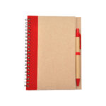 LIBRETA ECOLÓGICA MILÁN ROJO LB-002R ( LB-002 - LB002 - CON BOLÍGRAFO,ESPIRAL )