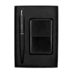 SET CHOMUTOV NEGRO SET 011 N (PLÁSTICO POWER BANK - ACERO INOXIDABLE BOLÍGRAFO)