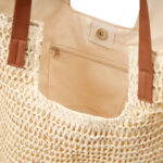 SIN 767 BE - BOLSA CUZCO BEIGE (BEIGE - PAJA DE PAPEL - CURPIEL - POLIESTER) - Imagen 3