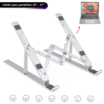 SOPORTE PLEGABLE DE ALUMINIO LAPTOP-TABLETA (TEC161-U) PLATA