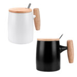 TAZA MALI BLANCO TAZ 045 B (PORCELANA - MADERA - ACERO INOXIDABLE) - Imagen 3