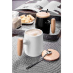 TAZA MALI NEGRO TAZ 045 N (PORCELANA - MADERA - ACERO INOXIDABLE) - Imagen 2