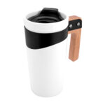 TAZA MARIELLA BLANCO TAZ 047 B (CERÁMICA - ACERO INOXIDABLE - MADERA)