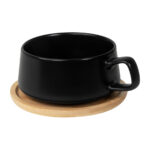 TAZ 070 N - TAZA WUHAN NEGRO (NEGRO - CERAMICA - BAMBU)