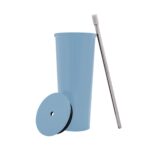 TERMO METÁLICO CON POPOTE AZUL PASTEL TMPS 149 AP (ACERO INOXIDABLE - PLÁSTICO - SILICÓN) - Imagen 3