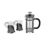 SET CAFETERO AJACCIO GRIS TMPS 190 G (VIDRIO - ACERO INOXIDABLE - PLÁSTICO)