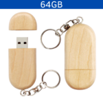 MEMORIA USB OVAL 64GB (USB406-U) MADERA